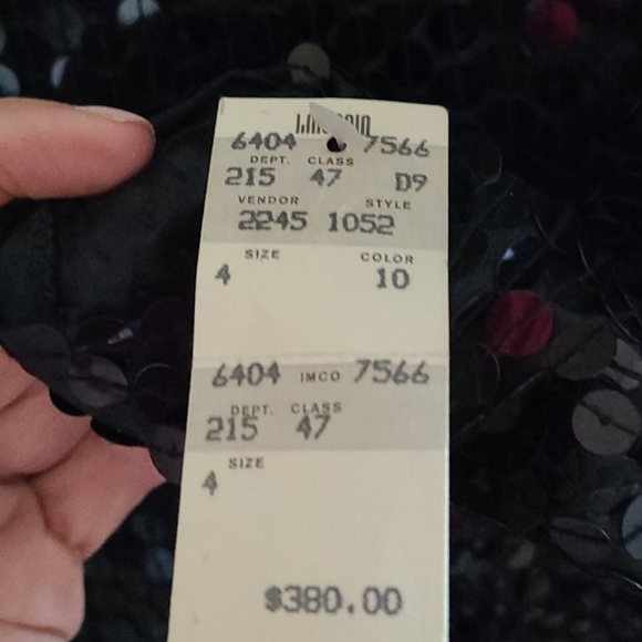 Vintage I. Magnin Black Sequin Evening Dress - Picture 9 of 12